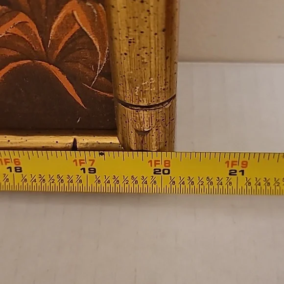 Gold Bamboo Framed Fabric Oriental Art